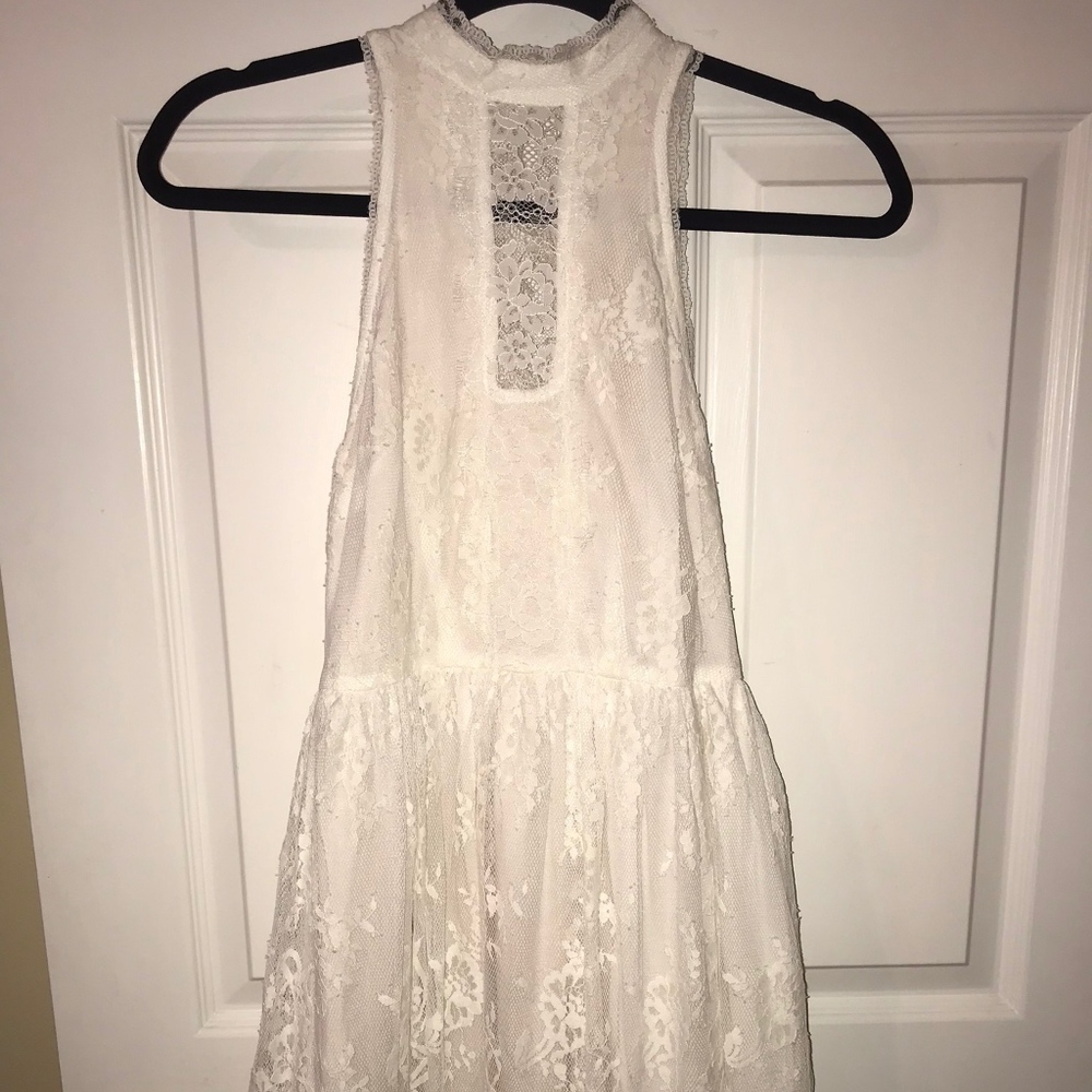 Free People White Lace Verushka Mini Dress
